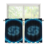 Blue Cancer Zodiac Sign Print Tier Curtains