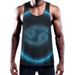 Blue Cancer Zodiac Sign Print Training Tank Top