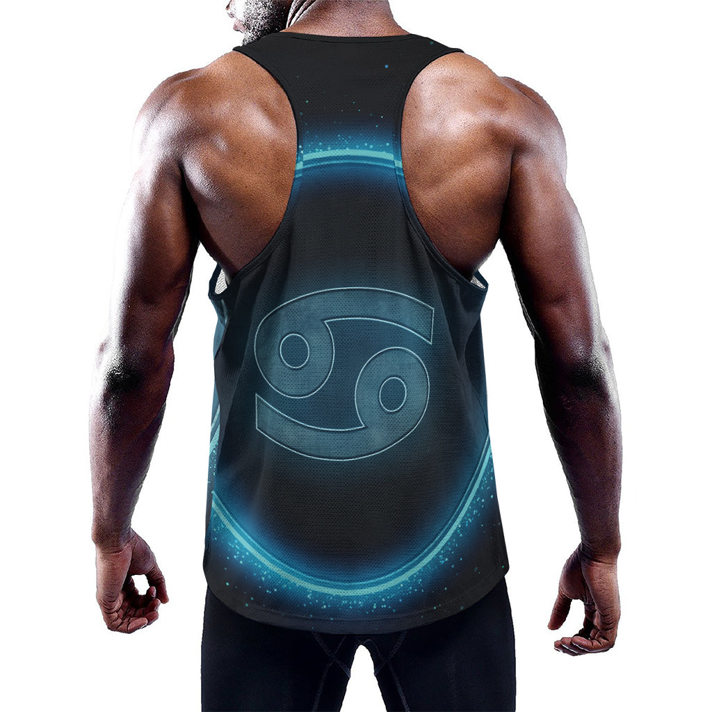 Blue Cancer Zodiac Sign Print Training Tank Top
