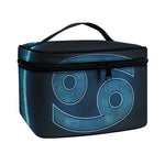 Blue Cancer Zodiac Sign Print Travel Makeup Bag