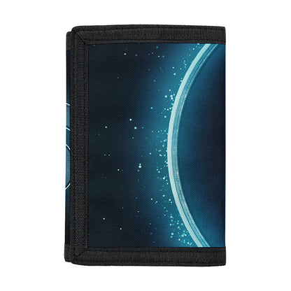 Blue Cancer Zodiac Sign Print Trifold Wallet
