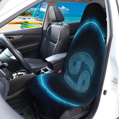 Blue Cancer Zodiac Sign Print Waterproof Car Seat Cover