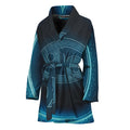 Blue Cancer Zodiac Sign Print Women's Bathrobe