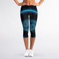 Blue Cancer Zodiac Sign Print Women's Capri Leggings