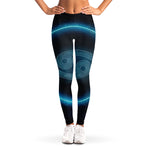 Blue Cancer Zodiac Sign Print Women's Leggings