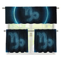 Blue Capricorn Zodiac Sign Print 3 Piece Kitchen Curtains