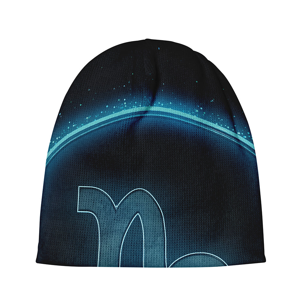 Blue Capricorn Zodiac Sign Print Beanie