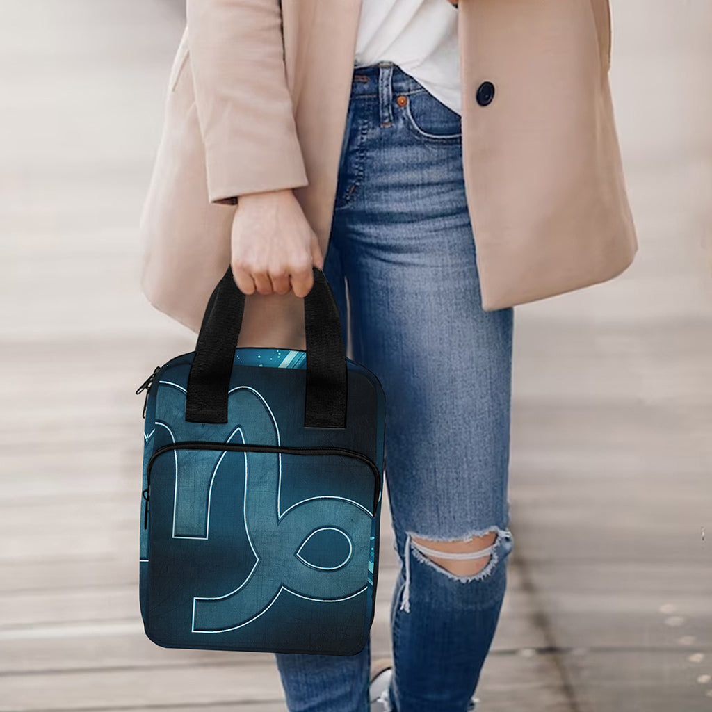 Blue Capricorn Zodiac Sign Print Bible Tote Bag
