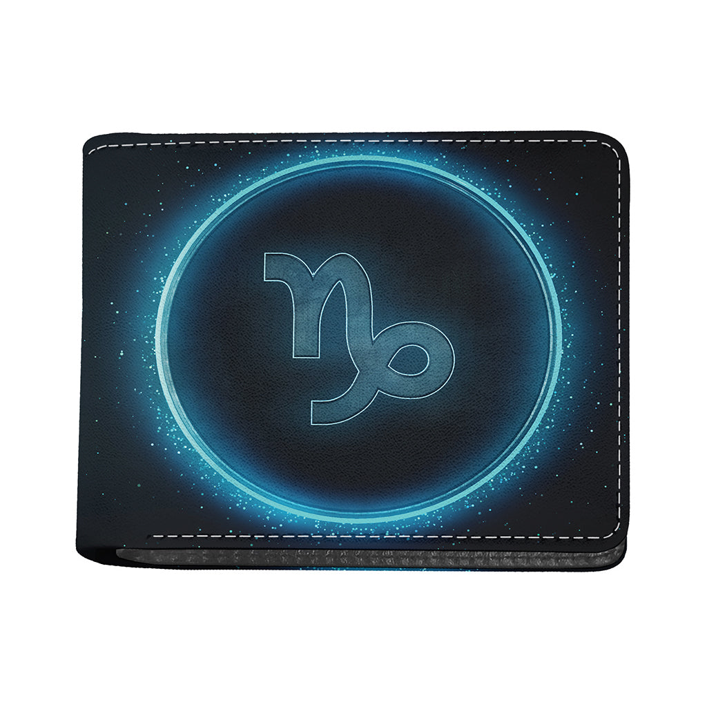Blue Capricorn Zodiac Sign Print Bifold Wallet