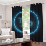 Blue Capricorn Zodiac Sign Print Blackout Grommet Curtains