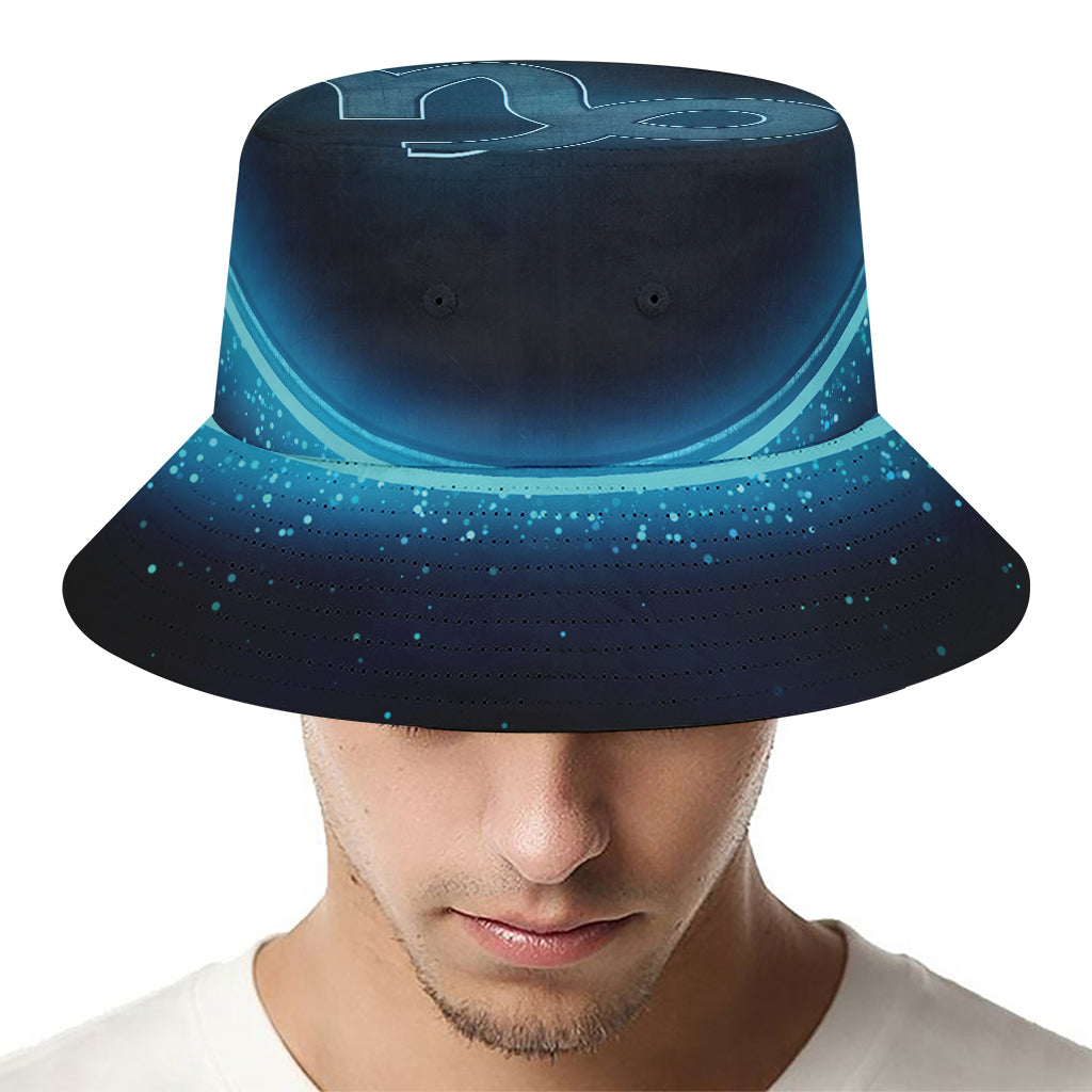 Blue Capricorn Zodiac Sign Print Bucket Hat