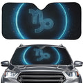 Blue Capricorn Zodiac Sign Print Car Windshield Sun Shade