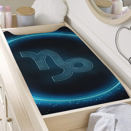 Blue Capricorn Zodiac Sign Print Changing Pad Cover
