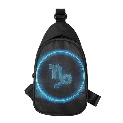 Blue Capricorn Zodiac Sign Print Chest Bag