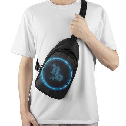 Blue Capricorn Zodiac Sign Print Chest Bag