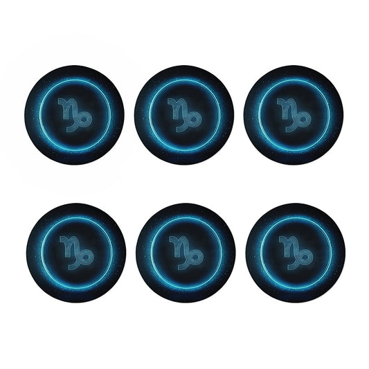 Blue Capricorn Zodiac Sign Print Coaster Set