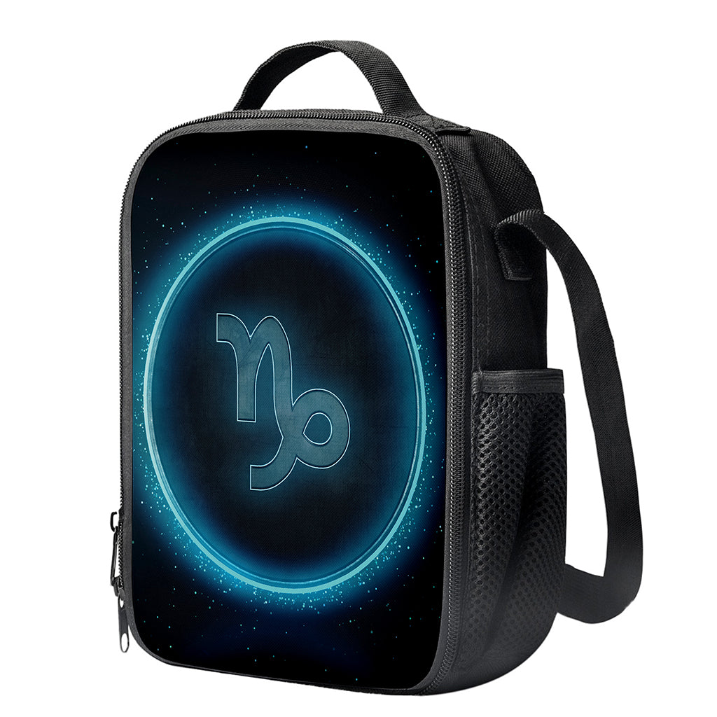 Blue Capricorn Zodiac Sign Print Crossbody Lunch Bag