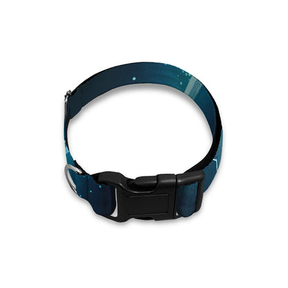 Blue Capricorn Zodiac Sign Print Dog Collar