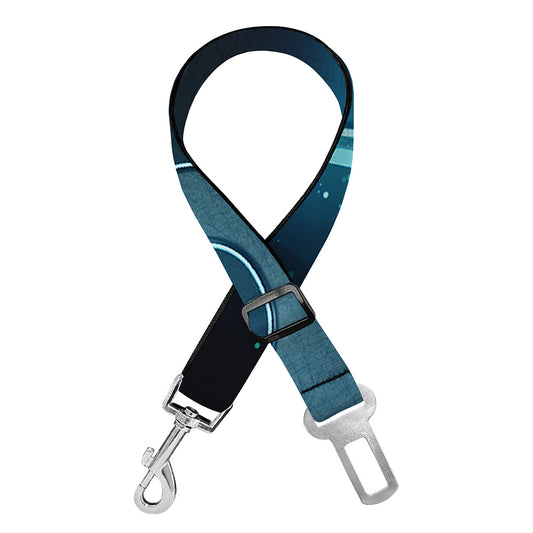 Blue Capricorn Zodiac Sign Print Dog Seat Belt