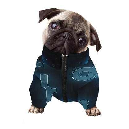 Blue Capricorn Zodiac Sign Print Dog Zip Up Jacket