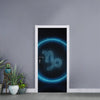 Blue Capricorn Zodiac Sign Print Door Sticker