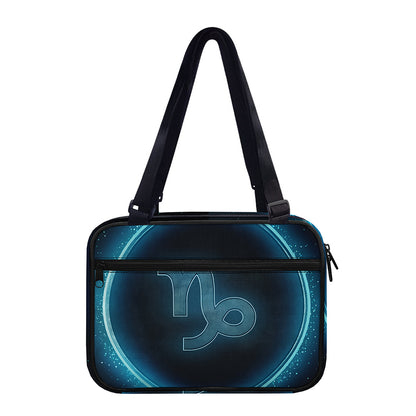Blue Capricorn Zodiac Sign Print Double Strap Bible Bag