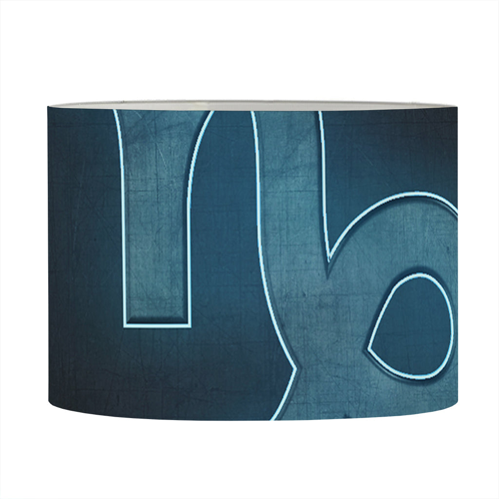 Blue Capricorn Zodiac Sign Print Drum Lamp Shade