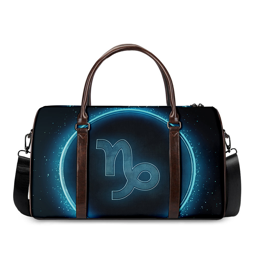 Blue Capricorn Zodiac Sign Print Duffle Bag