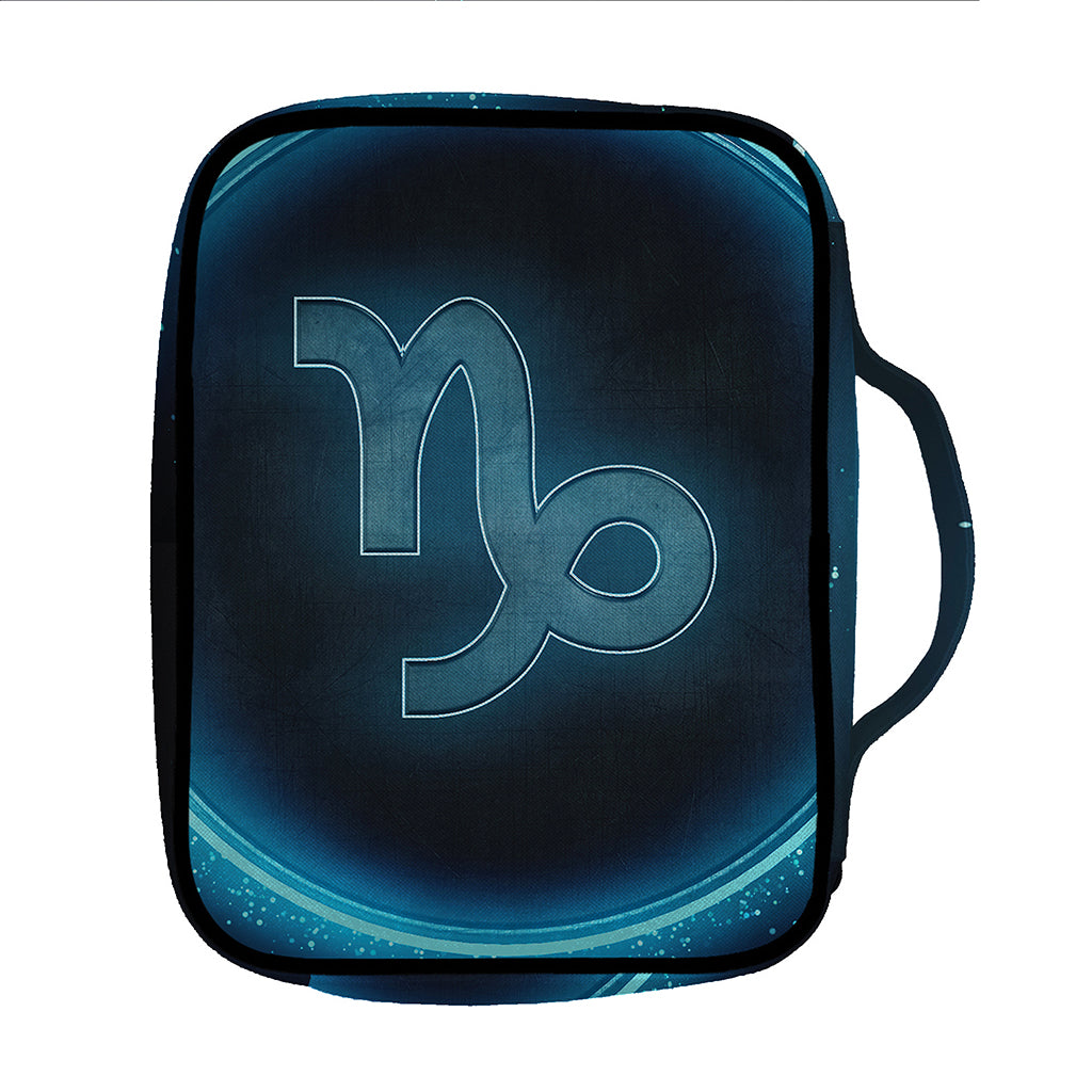 Blue Capricorn Zodiac Sign Print Front Pocket Bible Bag