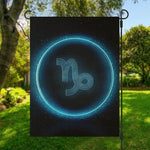 Blue Capricorn Zodiac Sign Print Garden Flag