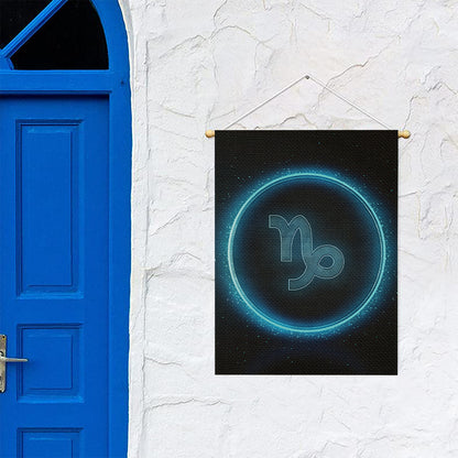 Blue Capricorn Zodiac Sign Print Garden Flag