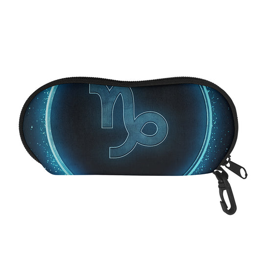 Blue Capricorn Zodiac Sign Print Glasses Case