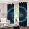 Blue Capricorn Zodiac Sign Print Grommet Curtains