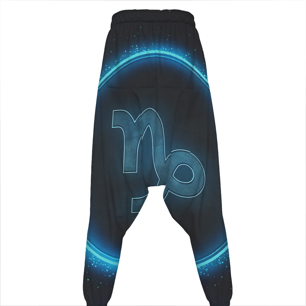 Blue Capricorn Zodiac Sign Print Hammer Pants