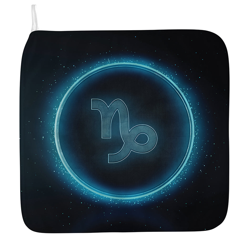 Blue Capricorn Zodiac Sign Print Hand Towel