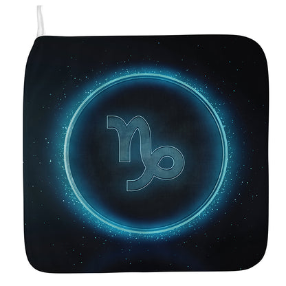 Blue Capricorn Zodiac Sign Print Hand Towel