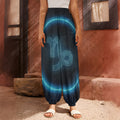 Blue Capricorn Zodiac Sign Print Harem Pants