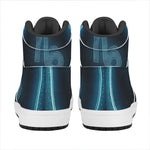 Blue Capricorn Zodiac Sign Print High Top Leather Sneakers