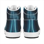 Blue Capricorn Zodiac Sign Print High Top Leather Sneakers
