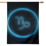 Blue Capricorn Zodiac Sign Print House Flag