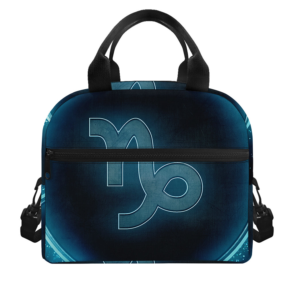 Blue Capricorn Zodiac Sign Print Insulated Lunch Bag