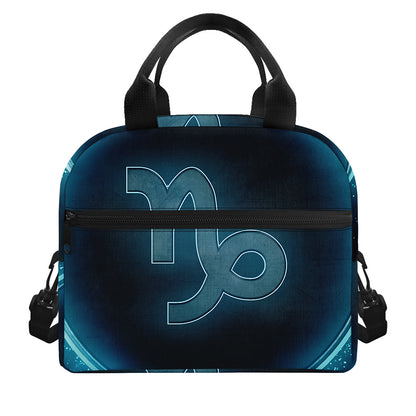 Blue Capricorn Zodiac Sign Print Insulated Lunch Bag