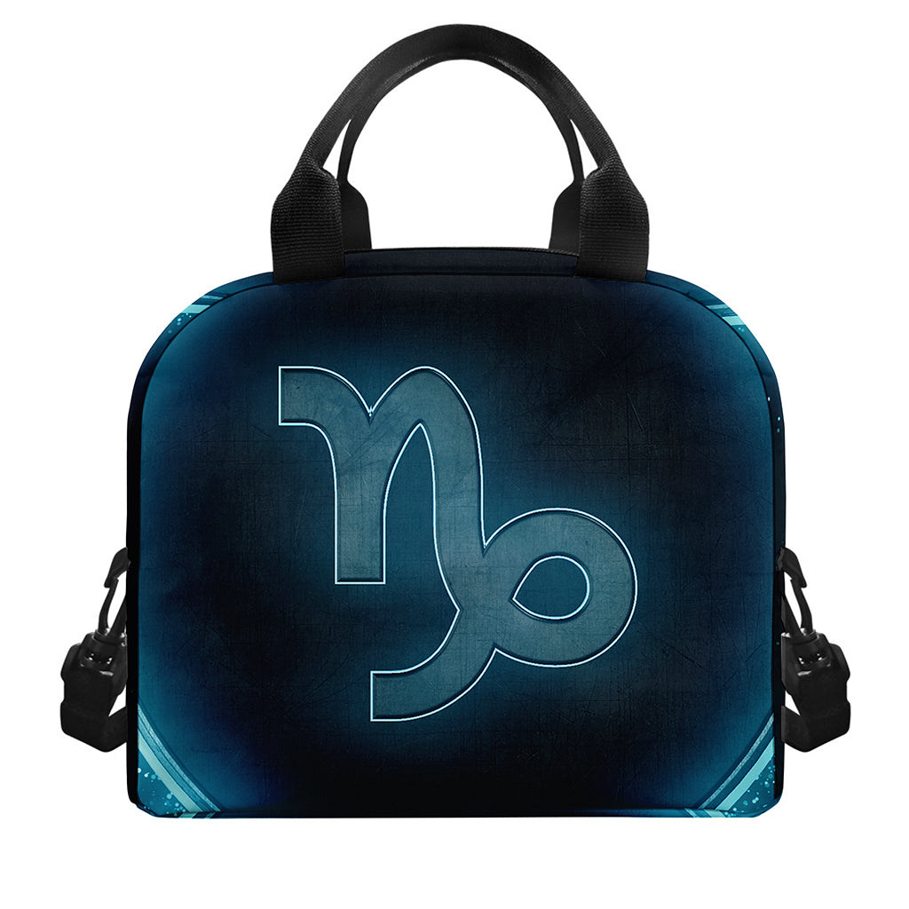 Blue Capricorn Zodiac Sign Print Insulated Lunch Bag