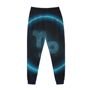 Blue Capricorn Zodiac Sign Print Jogger Pants