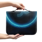 Blue Capricorn Zodiac Sign Print Leather Bible Cover