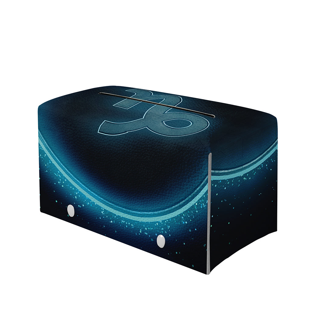 Blue Capricorn Zodiac Sign Print Leather Tissue Box Cover