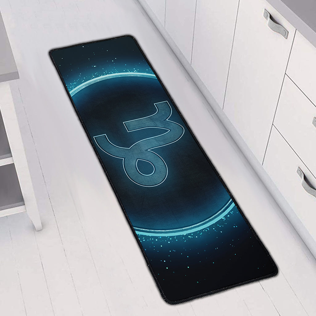 Blue Capricorn Zodiac Sign Print Long Kitchen Mat