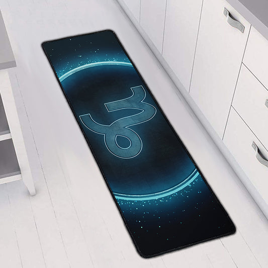 Blue Capricorn Zodiac Sign Print Long Kitchen Mat