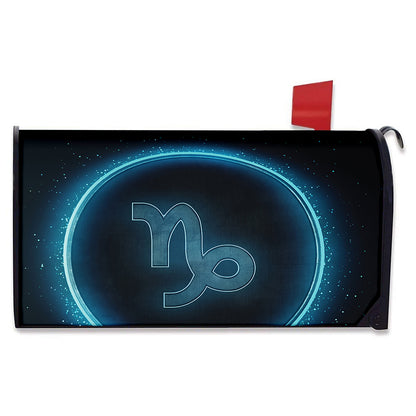 Blue Capricorn Zodiac Sign Print Mailbox Cover