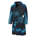 Blue Capricorn Zodiac Sign Print Men's Bathrobe